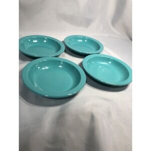 4  Vintage Dallas Ware Melamine Turquoise B-75 Cereal Bowl 7.5"